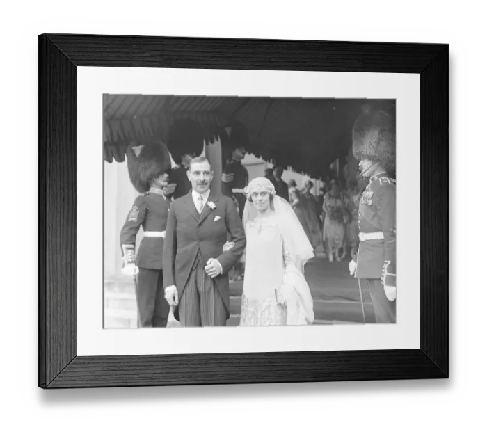 Framed Print : Military wedding. The marriage took place at the Guards Chapel of Capt the Hon H B O Brien Framed Print : Military wedding. The marriage took place at the Guards Chapel of Capt the Hon H B O Brien