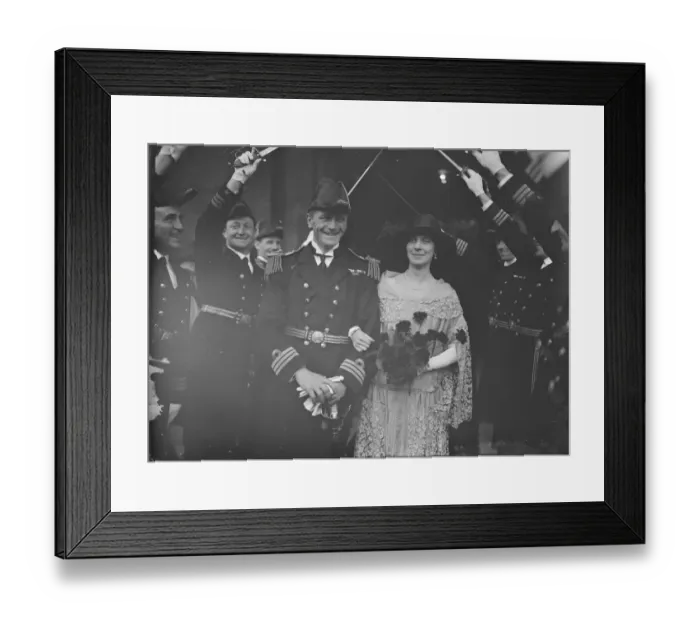 Framed Print : Guard of Honour at wedding of Rugby International. Commander N A Wodehouse, RN