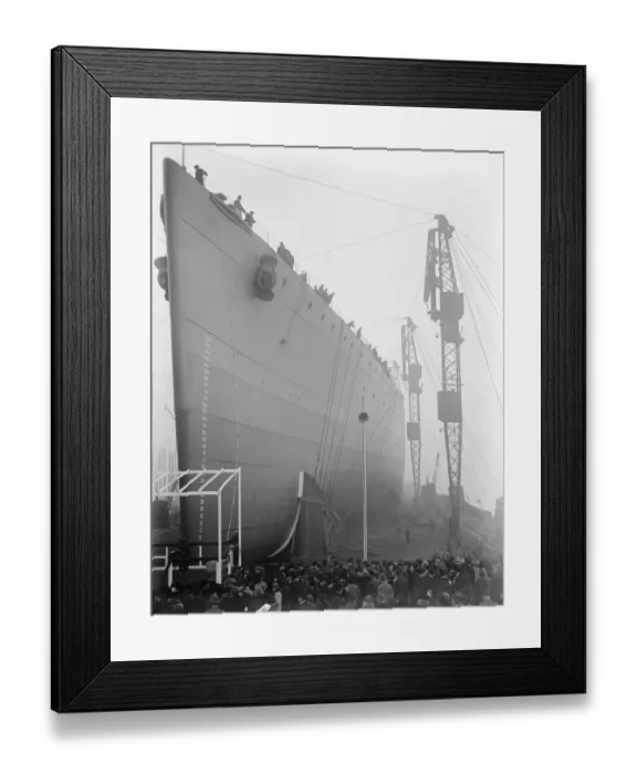 Framed Print : Princess Mary launches the battleship Rodney at Messrs. Cammell Lairdss yard, Birkenhead Framed Print : Princess Mary launches the battleship Rodney at Messrs. Cammell Lairdss yard, Birkenhead