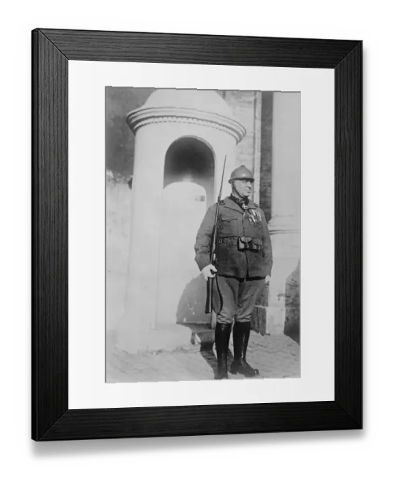 Framed Print : General on Sentry Duty General Bronsetti who has joined the new Italian defence