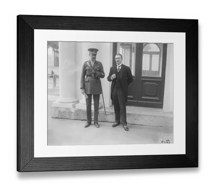 Framed Print : Mr W G Max Muller, CB, MVO, British Minister at Warsaw, ( on right ) photographed Framed Print : Mr W G Max Muller, CB, MVO, British Minister at Warsaw, ( on right ) photographed