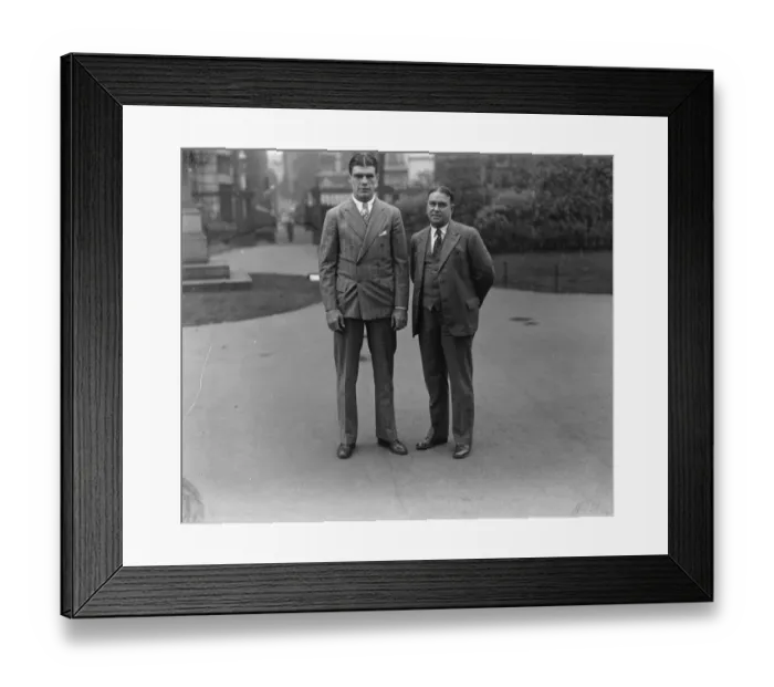 Framed Print : Young Stribling posed with his father. 1929 Framed Print : Young Stribling posed with his father. 1929
