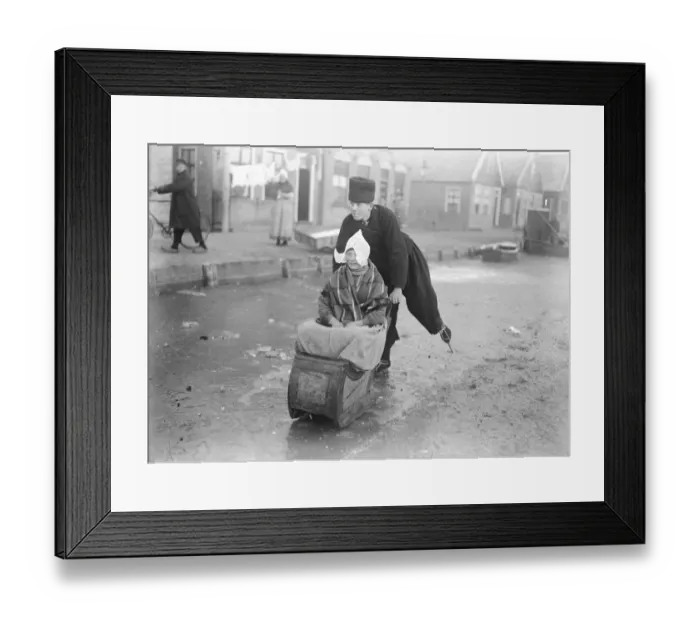 Framed Print : Little Hollanders On The Ice Two young Hollanders who have been making the most