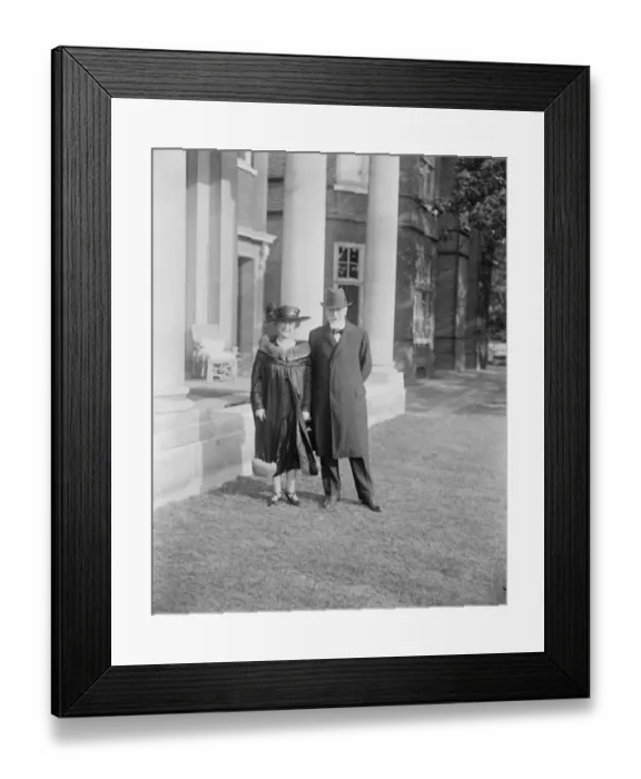 Framed Print : M Venizelos and his bride to be. His bride to be is Helena Schilizzi. 10 September