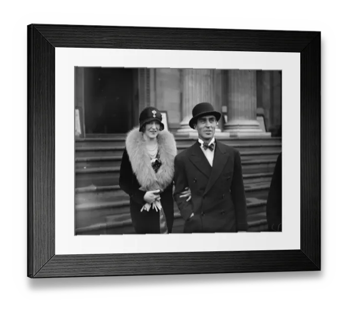 Framed Print : Marriage of Lady Churston. Lady Churston, formerly Miss Denise Orme, was married