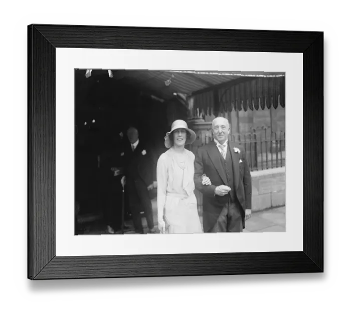 Framed Print : Secret wedding of popular M P. The bride and bridegroom, Sir John Ganzoni, M P Framed Print : Secret wedding of popular M P. The bride and bridegroom, Sir John Ganzoni, M P