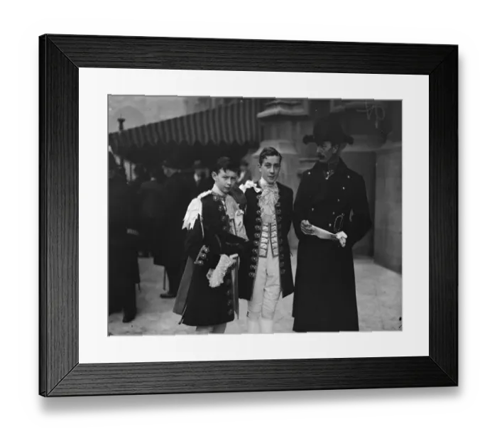 Framed Print : At the state opening of Parliament. Left to right : the Hon Alexander Mackenzie