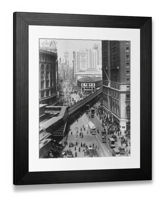 Framed Print : New York. Greeley and Herald square. Showing Broadway. 1926