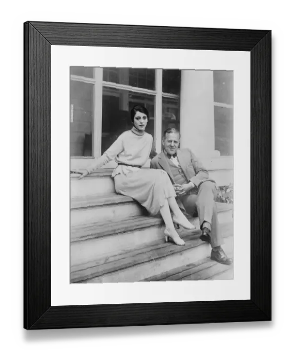 Framed Print : Worlds Billard Champion and future bride Willie Hoppe, billiard Champion and Miss D Dowsey