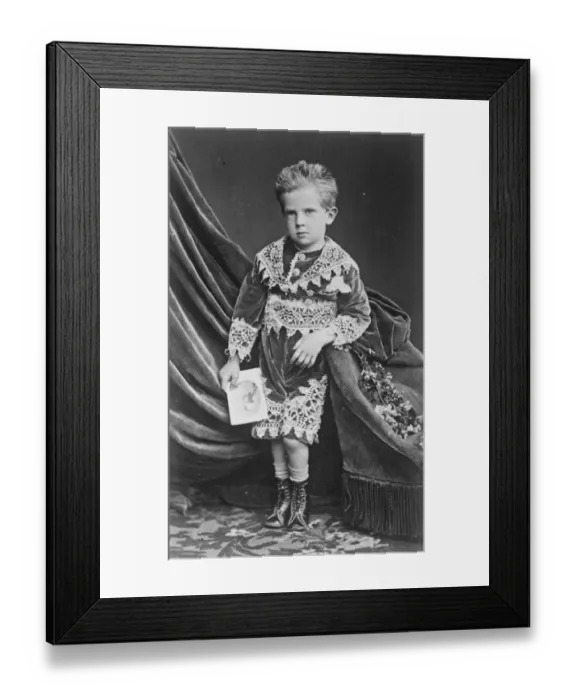 Framed Print : King of Italy to celebrate 25th anniversary of his accession, photogaphed here at a young prince