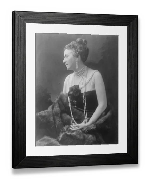 Framed Print : Wearing pearls Worth Millions Miss Stonborough, wearing genuine pearls worth millions