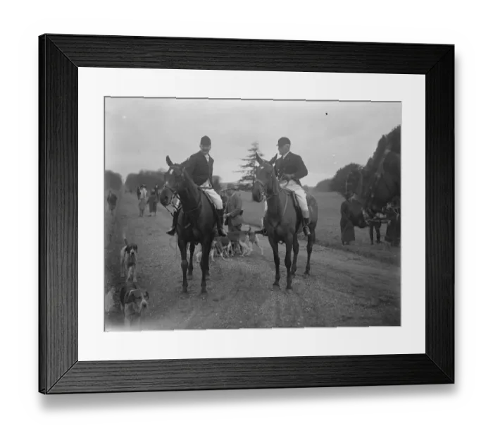 Framed Print : Coming of age of Lord Ailesburys heir : presentation at lawn meet of Tedworth Hounds Framed Print : Coming of age of Lord Ailesburys heir : presentation at lawn meet of Tedworth Hounds