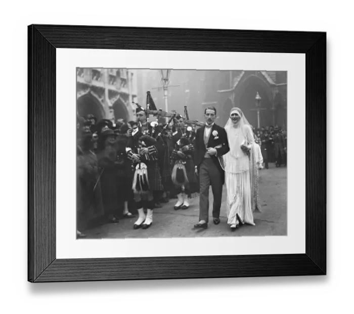 Framed Print : Wedding. The marriage between Lord Inverclyde and Miss Sainsbury took place at St Margaret s Framed Print : Wedding. The marriage between Lord Inverclyde and Miss Sainsbury took place at St Margaret s