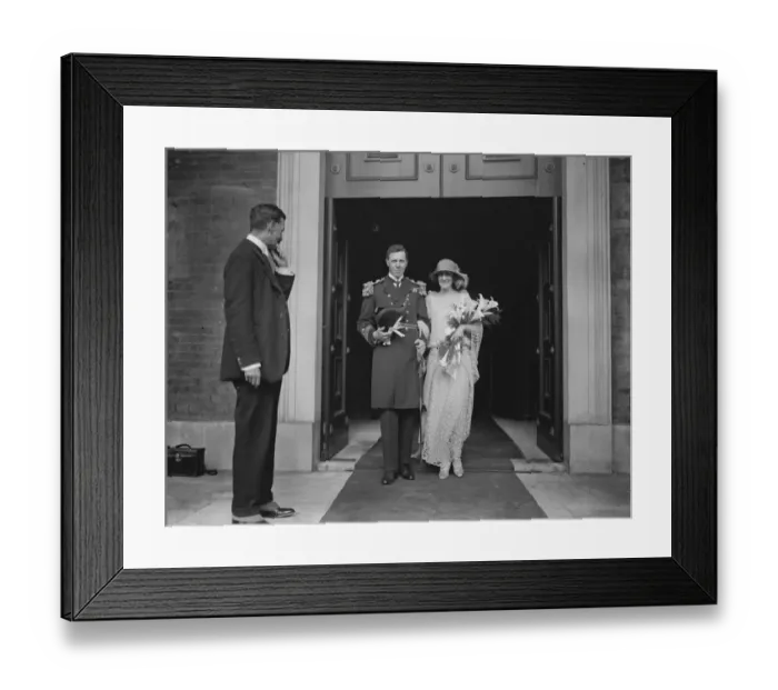 Framed Print : Naval wedding. The marriage took place at St Peters Church, Eaton Square of Framed Print : Naval wedding. The marriage took place at St Peters Church, Eaton Square of