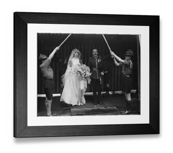 Framed Print : Wedding of Lord Suffield and Miss Olwen Phillips at St Peters Church, Carmarthen Framed Print : Wedding of Lord Suffield and Miss Olwen Phillips at St Peters Church, Carmarthen