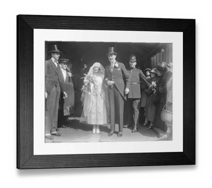 Framed Print : Lord Swaythlings son weds. The marriage of the Hon Stuart Montagu with Miss M Framed Print : Lord Swaythlings son weds. The marriage of the Hon Stuart Montagu with Miss M