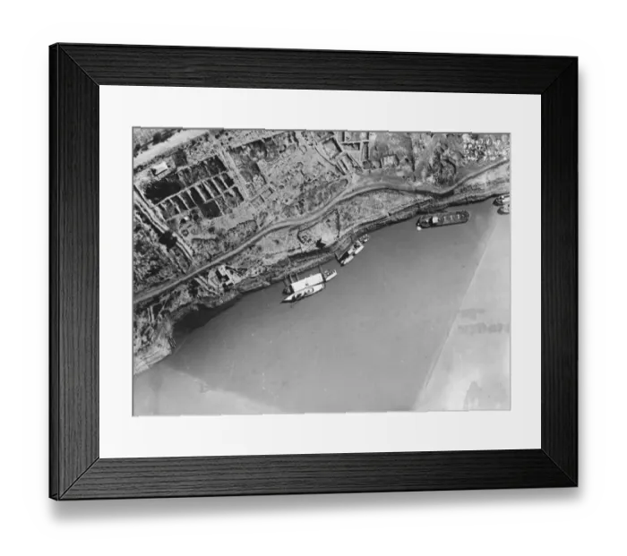 Framed Print : Baghdad now an island. Hinaidi Wharf and showing the Bund running just behind Framed Print : Baghdad now an island. Hinaidi Wharf and showing the Bund running just behind