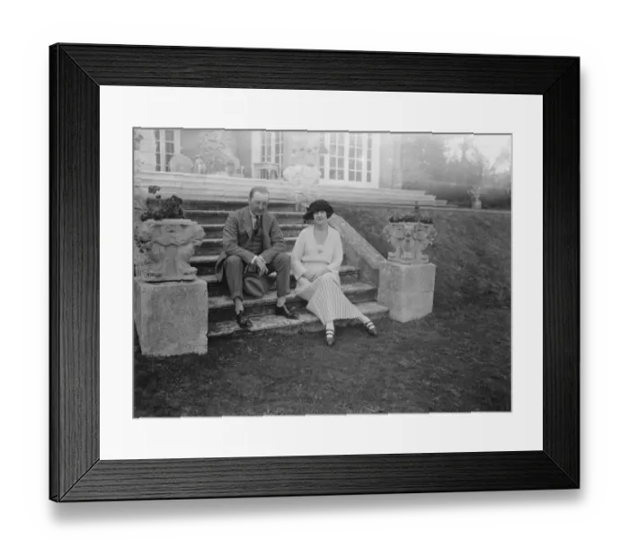 Framed Print : Lord and Lady Terrington at their home Binfield Marlow 30 October 1921 Framed Print : Lord and Lady Terrington at their home Binfield Marlow 30 October 1921