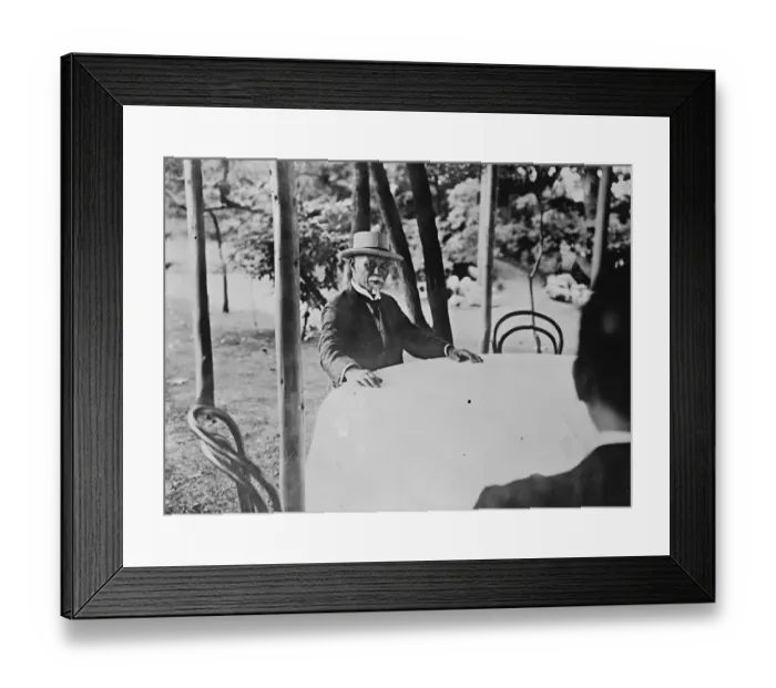 Framed Print : Japanese Premier Holds Garden Cabinet meeting after earthquake Count Yamamto