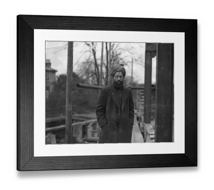 Framed Print : The building of Londons first mosque at Southfields. Mr A R Dard, Imam of Framed Print : The building of Londons first mosque at Southfields. Mr A R Dard, Imam of