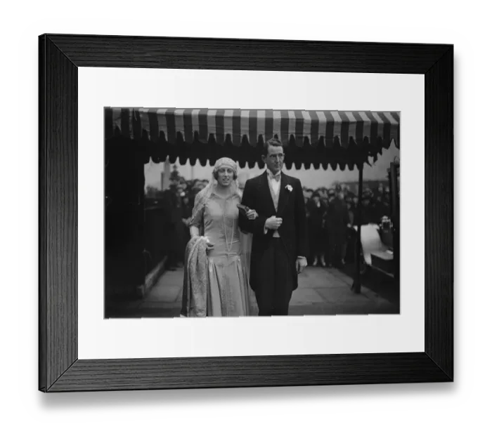 Framed Print : Wedding. Captain W H Pollen and Miss R Benson were married at St Margaret s, Westminster Framed Print : Wedding. Captain W H Pollen and Miss R Benson were married at St Margaret s, Westminster