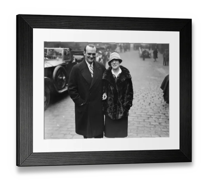 Framed Print : The Earl of Lathom and Mrs Xenia Morison photographed on Friday, when their engagement Framed Print : The Earl of Lathom and Mrs Xenia Morison photographed on Friday, when their engagement