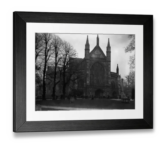 Framed Print : The exterior of Winchester Cathedral. 5 January 1924 Framed Print : The exterior of Winchester Cathedral. 5 January 1924