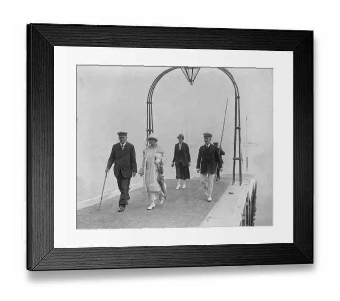 Framed Print : Society assembling at Cowes for Regatta week. Lord and Lady Inchcape with Sir Hector McKenzie Framed Print : Society assembling at Cowes for Regatta week. Lord and Lady Inchcape with Sir Hector McKenzie