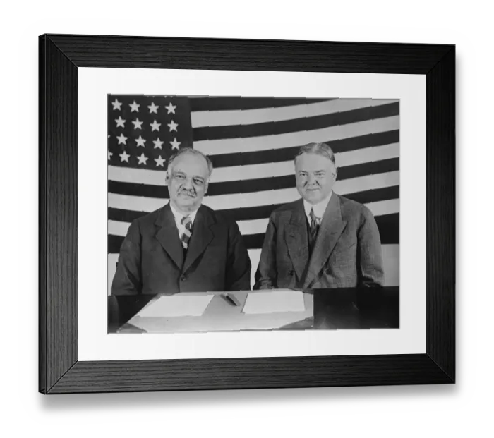 Framed Print : Senator Charles Curtis ( left ) and Herbert Hoover. Vice President and President Framed Print : Senator Charles Curtis ( left ) and Herbert Hoover. Vice President and President