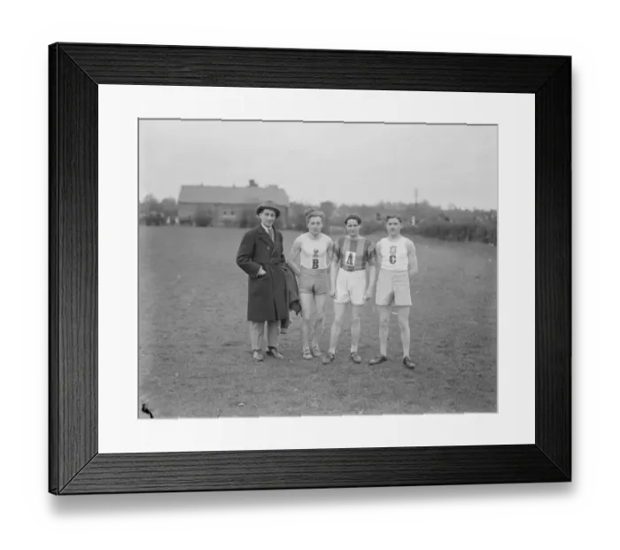 Framed Print : The National Cross Country Race At Hereford The French team with Guillemot in Framed Print : The National Cross Country Race At Hereford The French team with Guillemot in