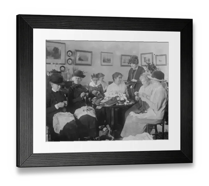 Framed Print : Lady Baths twine shoe industry at Longleat. The Marchioness giving instruction Framed Print : Lady Baths twine shoe industry at Longleat. The Marchioness giving instruction