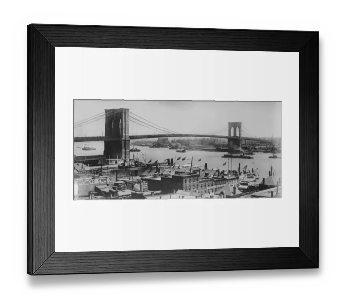 Framed Print : Brooklyn Bridge Peril The tremendously heavy traffic across the Brooklyn Bridge