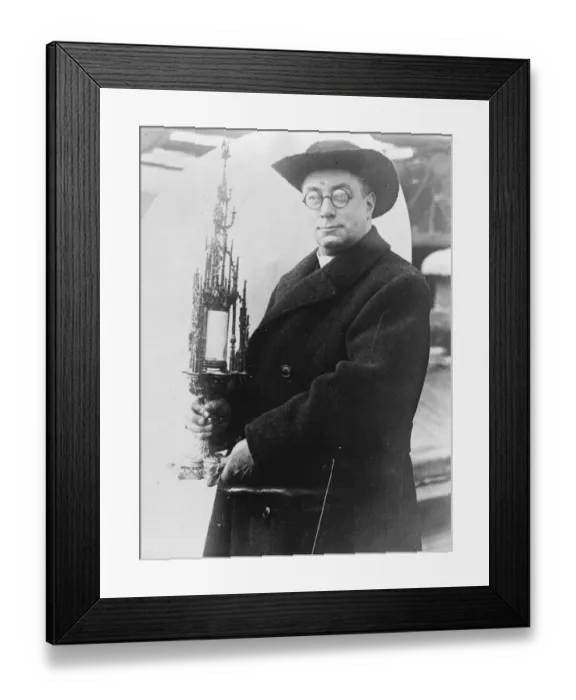 Framed Print : English High Church official arrives in America. The Right Reverend Monsignor Newsome of England