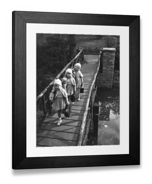 Framed Print : The Mawby triplets; the Misses Angela, Claudine and Claudette Mawby, daughters of Captain Mawby Framed Print : The Mawby triplets; the Misses Angela, Claudine and Claudette Mawby, daughters of Captain Mawby