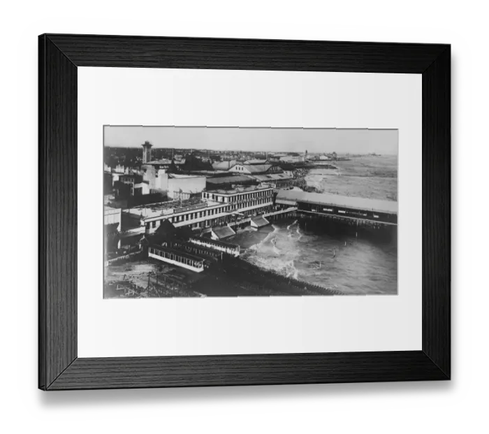 Framed Print : Coney Island, General view from Dreamland Shutes, America February 1920