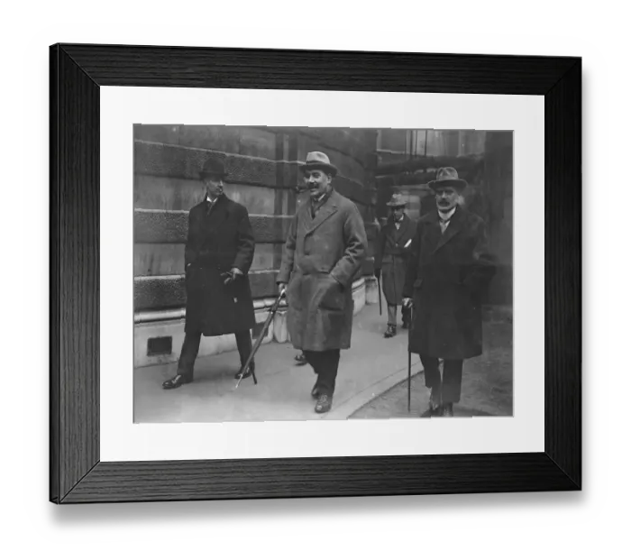 Framed Print : Tram and bus strike conference Mr Cramp