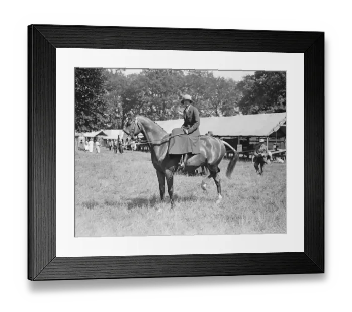 Framed Print : Tring agricultural show. Mrs Victor Adamson on Valentine. 9 August 1923 Framed Print : Tring agricultural show. Mrs Victor Adamson on Valentine. 9 August 1923