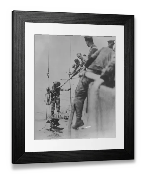 Framed Print : Diving operation on sunken submarine This official photo from the US Navy shows Framed Print : Diving operation on sunken submarine This official photo from the US Navy shows