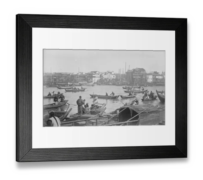 Framed Print : City held to ranso by bandits Sampans on the Yangtse Kiang at Hankow a CHinese city Framed Print : City held to ranso by bandits Sampans on the Yangtse Kiang at Hankow a CHinese city
