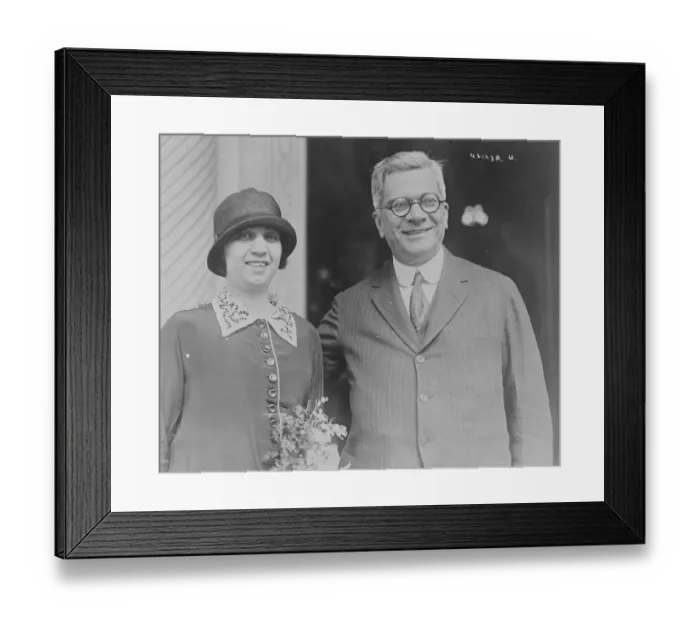 Framed Print : Senor Machado. President elect of Cuba ) and his daughter. 1925 Framed Print : Senor Machado. President elect of Cuba ) and his daughter. 1925