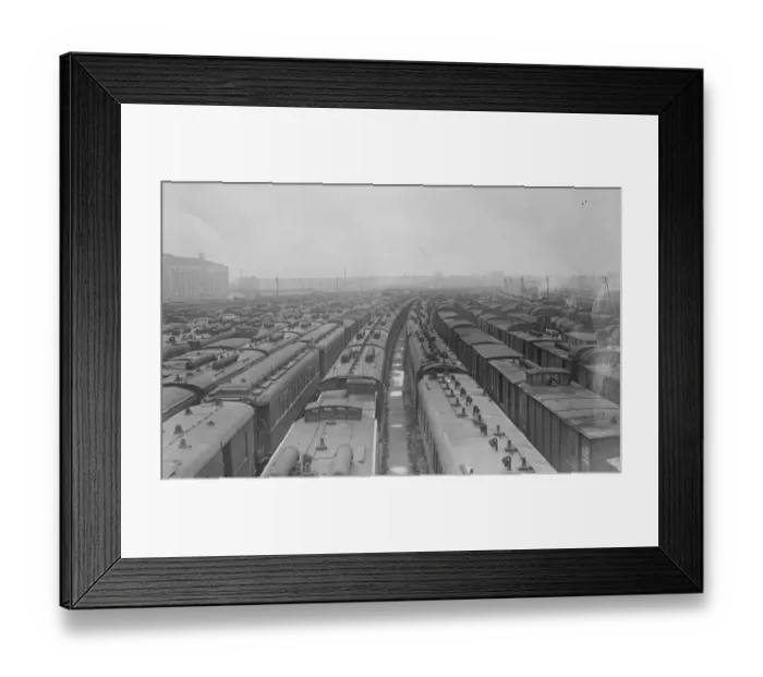 Framed Print : French railway strike. Idle trains. 1 February 1920 Framed Print : French railway strike. Idle trains. 1 February 1920