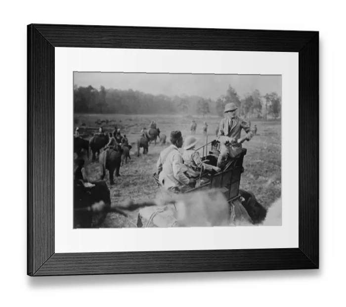 Framed Print : General Bruce on record tiger shooting expedition. General Bruce, the leader