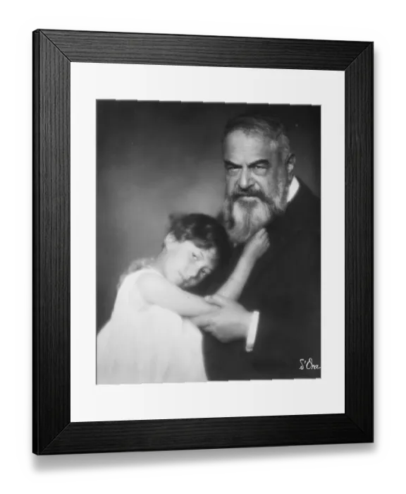 Framed Print : M Tristan Bernard, Frances richest litterateur, with his granddaughter and sole heiress