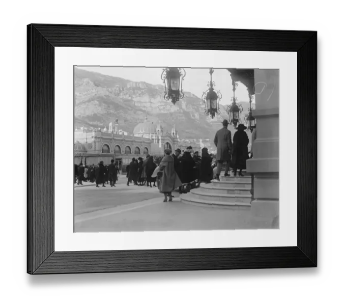 Framed Print : Monte Carlo, Monaco Scene outside the casino January 1923 Framed Print : Monte Carlo, Monaco Scene outside the casino January 1923