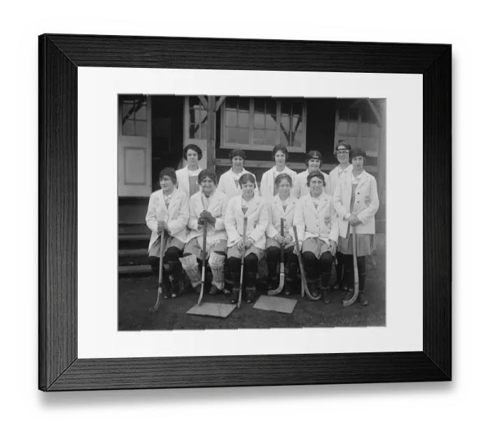 Framed Print : American ladies hockey team open their tour at Merton Abbey. The American ladies team Framed Print : American ladies hockey team open their tour at Merton Abbey. The American ladies team