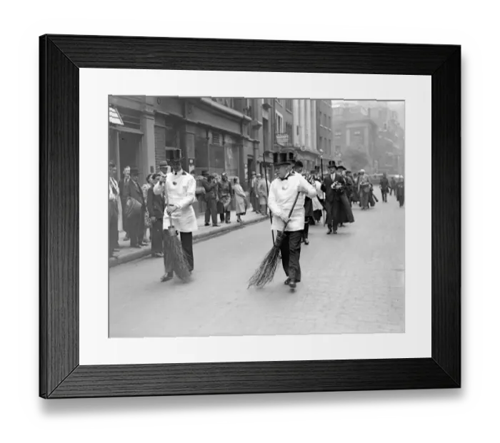 Framed Print : The time honoured custom of sweeping the road on the occasion of the Vintners Company Framed Print : The time honoured custom of sweeping the road on the occasion of the Vintners Company