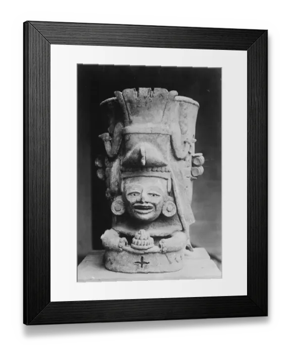 Framed Print : Figure of the Mayan Diving God. 26 April 1926