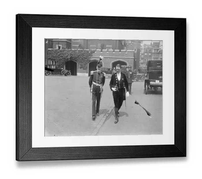Framed Print : The Kings Levee at St James Palace, London Lord Aberdare ( on left ) and Lord Glenconner 29
