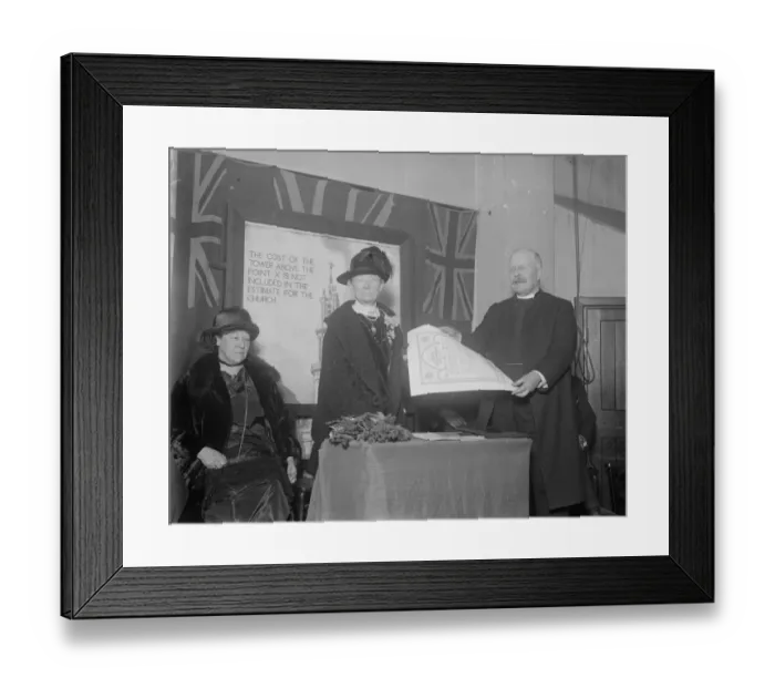 Framed Print : 60 years a woman organist. Miss Maria Cope was presented with an illuminated address