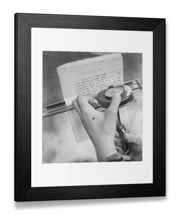 Framed Print : Pocket Typewriter Dr H E Wetherell of Philadelphia has invented this curiosity in Framed Print : Pocket Typewriter Dr H E Wetherell of Philadelphia has invented this curiosity in